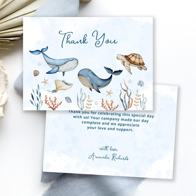Carte De Remerciements Sous le Baby shower marin (Créateur téléchargé)