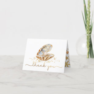 Carte De Remerciements Sous le Baby shower Sea Little Pearl