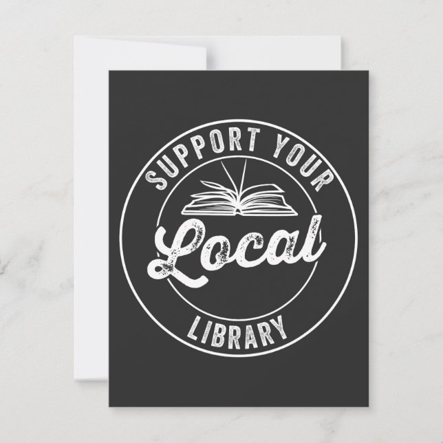 Carte De Remerciements soutenez votre bibliothèque locale Carré Autocolla (Devant)