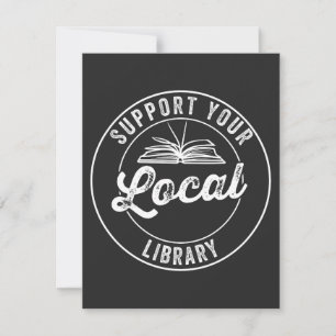 Carte De Remerciements soutenez votre bibliothèque locale Carré Autocolla