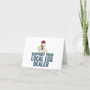 Carte De Remerciements Soutenez votre concessionnaire local d'oeufs Funny