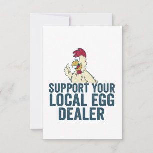 Carte De Remerciements Soutenez votre concessionnaire local d'oeufs Funny