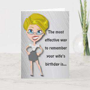 Carte De Remerciements Souviens-toi de l'anniversaire de la femme, drôle 