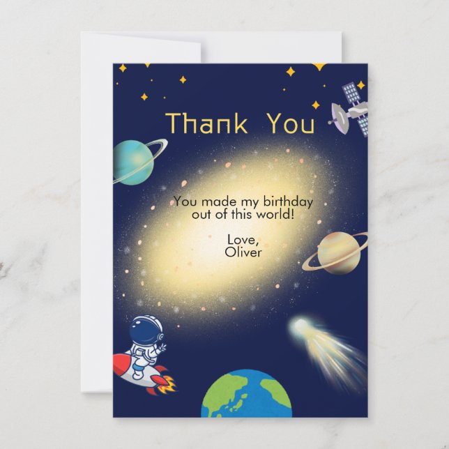 Carte de remerciements spatiale (Devant)