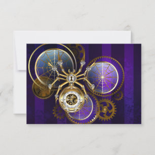 Carte De Remerciements Spider Steampunk sur Arrière - plan pourpre