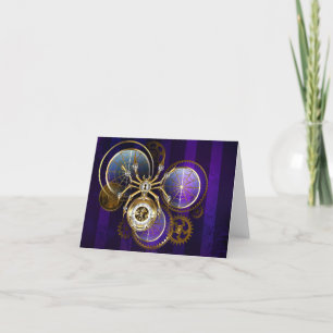 Carte De Remerciements Spider Steampunk sur Arrière - plan pourpre