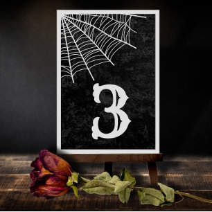 Carte De Remerciements Spider Web Gothic Halloween Wedding Table Number