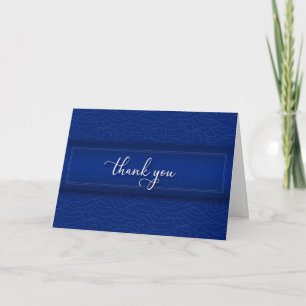 Carte De Remerciements Spirales Bleues et Blanches Entreprise Professionn