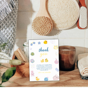 Carte De Remerciements Splish Splash Canard en Caoutchouc Douche Bébé Sho