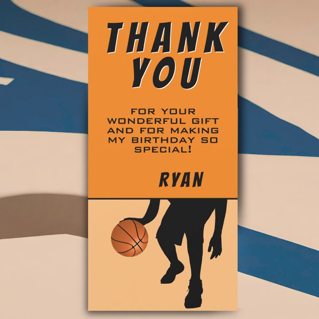 Carte De Remerciements Sports de basketball moderne Anniversaire (Créateur téléchargé)