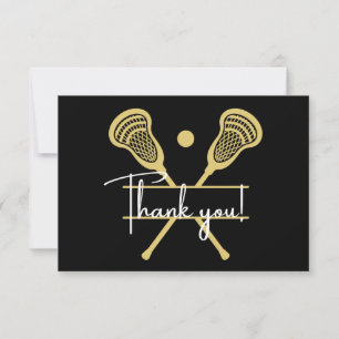 Carte De Remerciements Sports de crosse Noir et Blanc