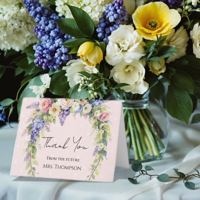Carte De Remerciements Spring Floral Bridal Shower Thank You (Créateur téléchargé)