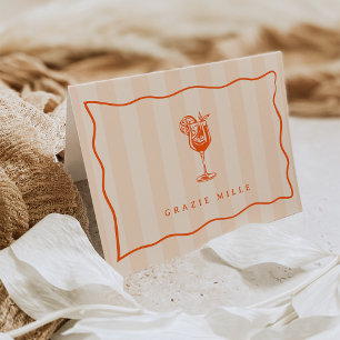 Carte De Remerciements Spritz d'été "Grazie Mille" Italien