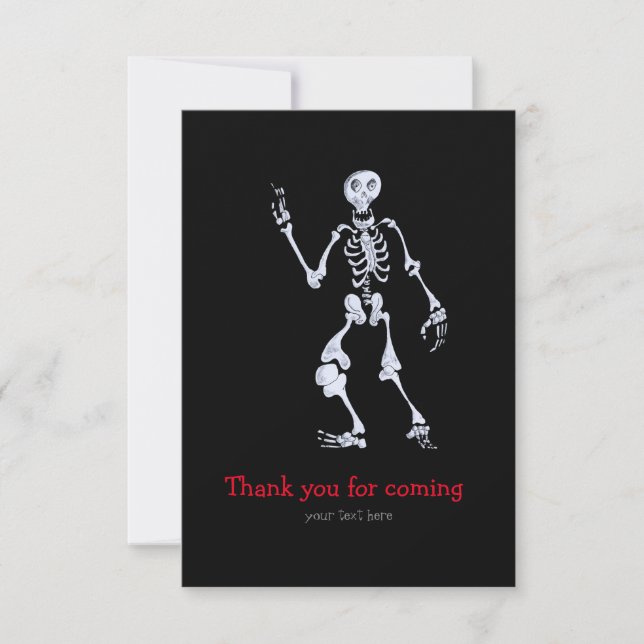 Carte De Remerciements Squelette heureux (Devant)