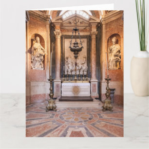 Carte De Remerciements St Gregory et St Ambrose. Statues baroques italien
