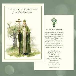 Carte De Remerciements St. Patricks Day Bénédiction Prière Croix celtique