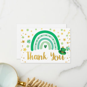Carte De Remerciements St Patrick's Day Rainbow Green Gold White