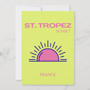 Carte De Remerciements St Tropez, Preppy, Vert