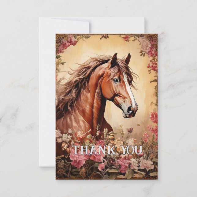 Carte De Remerciements Stallion châtaigne (Devant)
