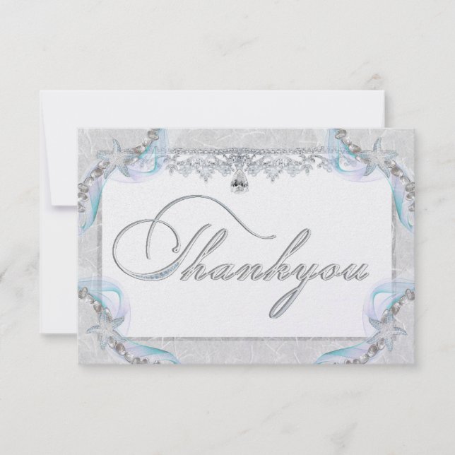 Carte de remerciements Starfish & Diamants (Devant)