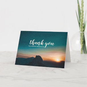 Carte De Remerciements Starry Night Sky Galaxy Mariage de script de monta