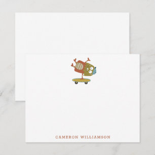 Carte De Remerciements Stationery personnalisée Monster Skateboard Cute