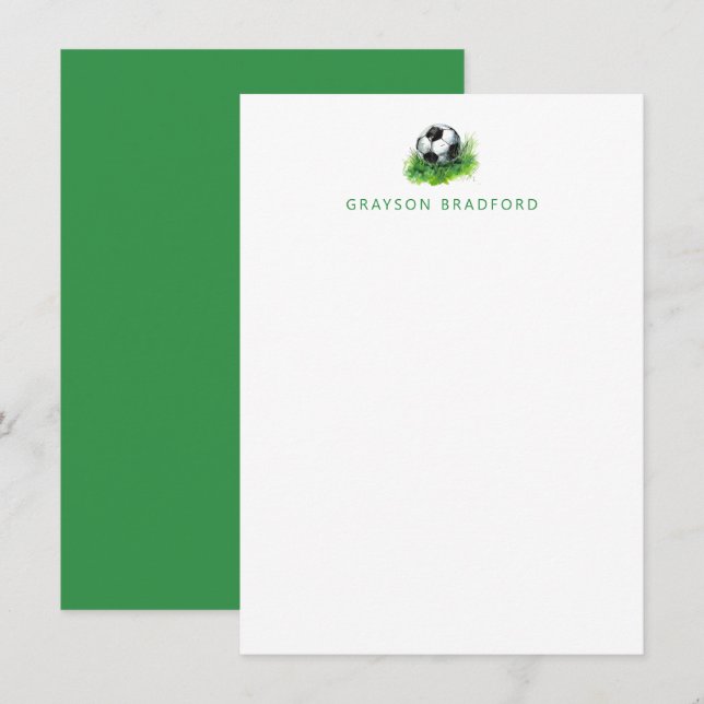 Carte De Remerciements Stationery personnalisée Soccer - Notes de footbal (Devant / Derrière)