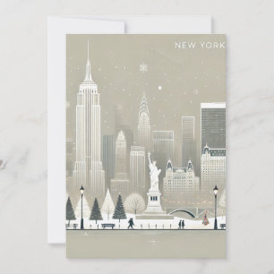 Carte De Remerciements Statue emblématique de la Liberté et NYC Skyline H