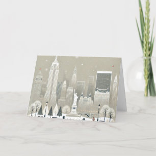 Carte De Remerciements Statue emblématique de la Liberté et NYC Skyline H