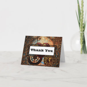 Carte De Remerciements Steampunk Heart and Gear Thank You