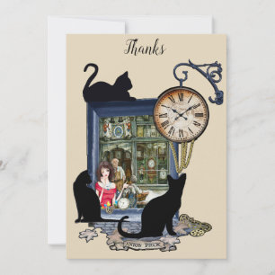Carte De Remerciements Steampunk-Horloge dans le Vieux Amsterdam