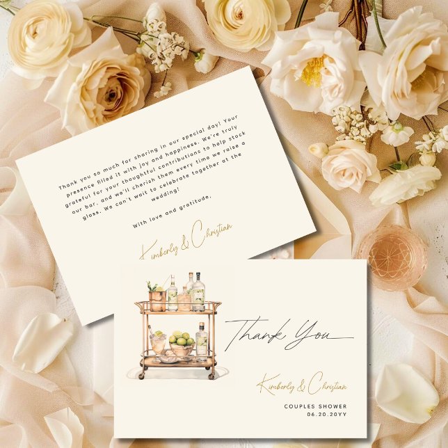 Carte De Remerciements Stock Le Bar Panier Couples Douche (Créateur téléchargé)