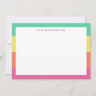 Carte De Remerciements Stripe couleur arc-en-ciel personnalisée