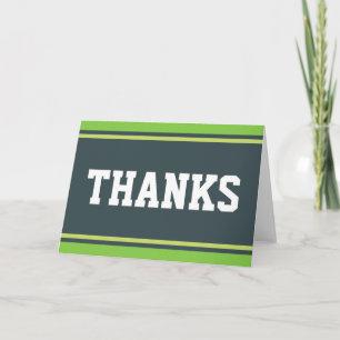 Carte De Remerciements STRIPES SPORTIVES - vert + votre texte