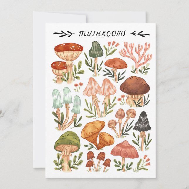 Carte De Remerciements Style Champignons Chasseur de champignons (Devant)