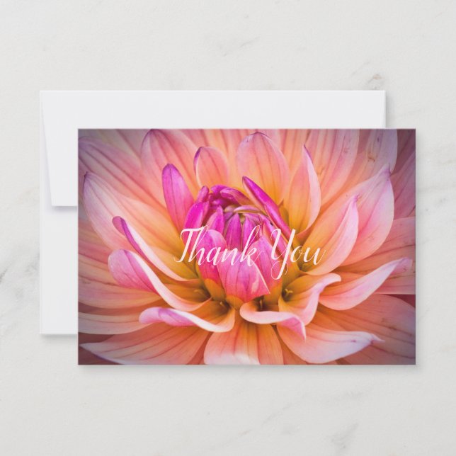 Carte De Remerciements Style Dahlia (Devant)