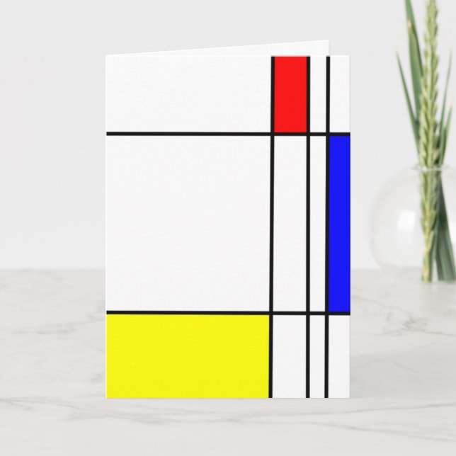 Carte de remerciements (style de Mondrian) (Devant)