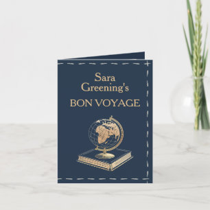 Carte De Remerciements Style Passeport Bon Voyage Thème Voyageurs