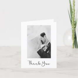 Carte De Remerciements Style photo noir et blanc manuscrit simple