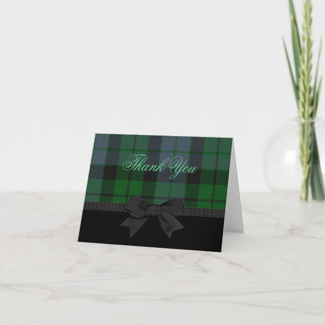 Carte De Remerciements Stylish Plaid Thank (Devant)