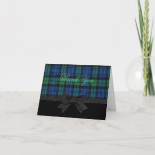 Carte De Remerciements Stylish Plaid Thank