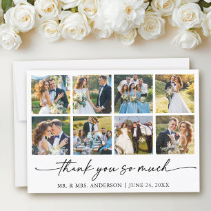Carte De Remerciements Stylo d'encre de calligraphie moderne Mariage 8 Ph