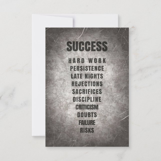 Carte De Remerciements Success Hard Work Discipline (Devant)