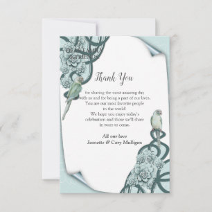 Carte de remerciements Succulents de pin bleu à la
