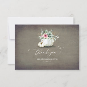 Carte De Remerciements Succulents Verdure Fête des mariées Citrouille