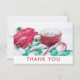 Carte De Remerciements Sucre de canne de cacao de Noël Écarf & Mitts Merc