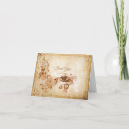 Carte De Remerciements Sucres et fleurs vintages