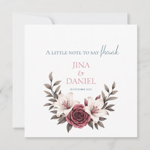 Carte De Remerciements Suite micro-Mariage Florale sophistiquée
