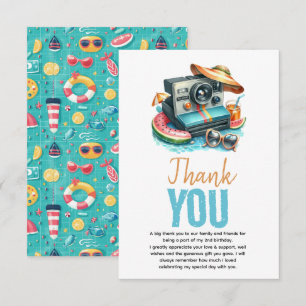 Carte De Remerciements Summer Pool Party 2e anniversaire