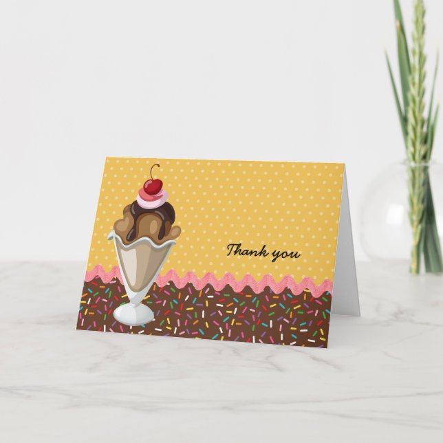 Carte De Remerciements Sundae * choisir la couleur arrière - plan (Devant)